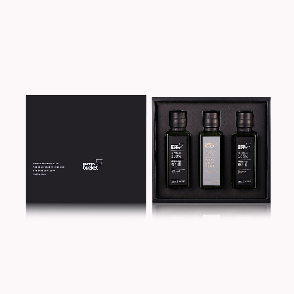 (백화점 판매용)[쿠엔즈버킷]
참기름 x 들기름 x 생들기름 100ml 3종세트