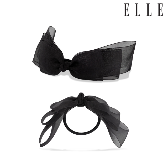 엘르헤어 블랙 리본 헤어슈슈 ELSC006