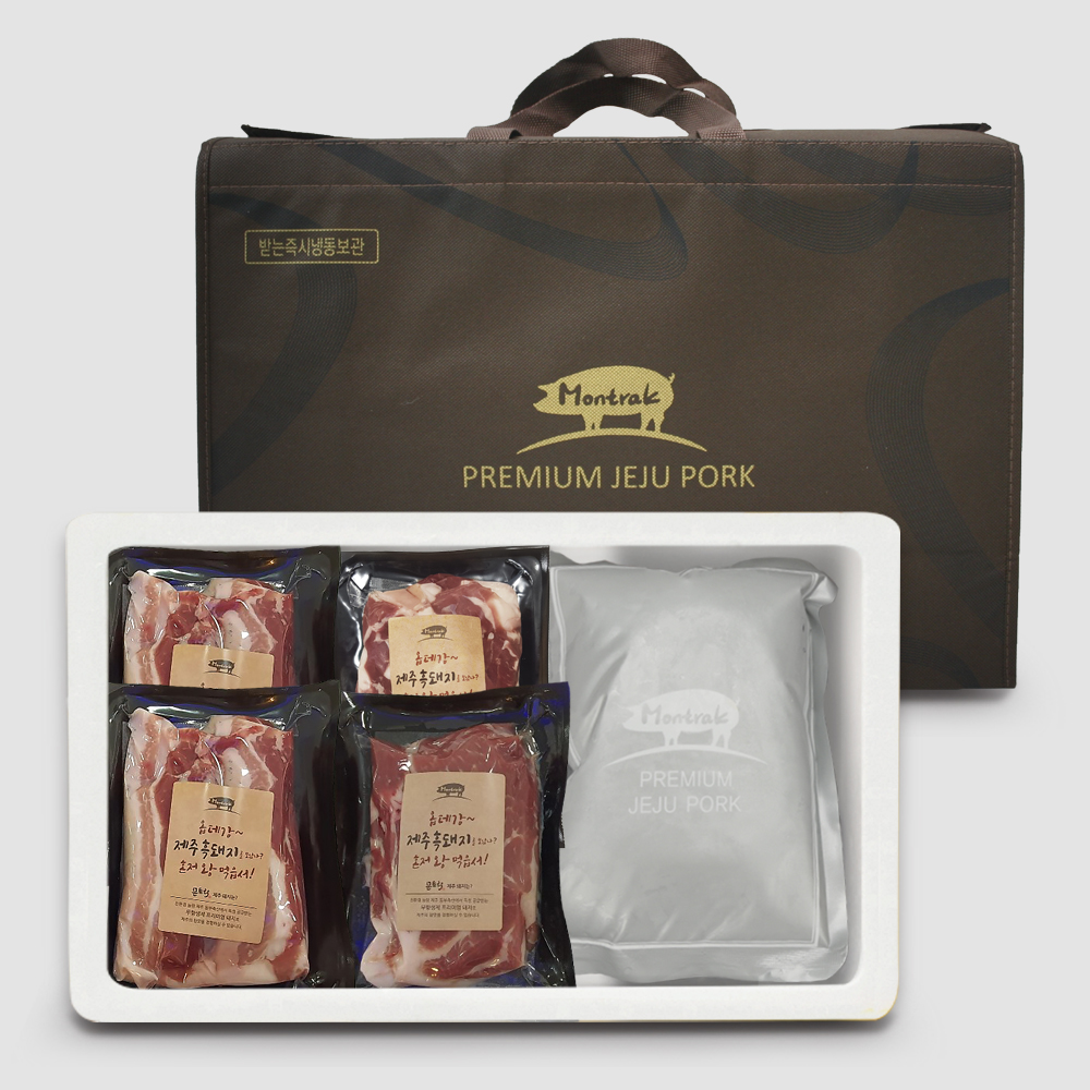면세 [제주하우스마켓]  흑돼지 백돈모둠세트 (백돈오겹300g*3+백돈목심300g*3+갈비찜용500g*2)