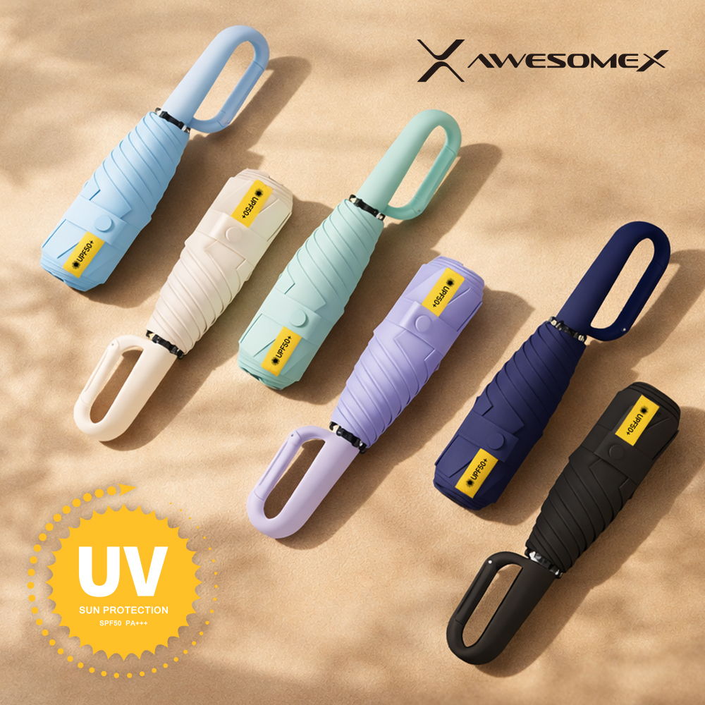 어썸엑스 
UV차단 초경량 5단 암막 파스텔 고리형 양우산
(UPF50+)