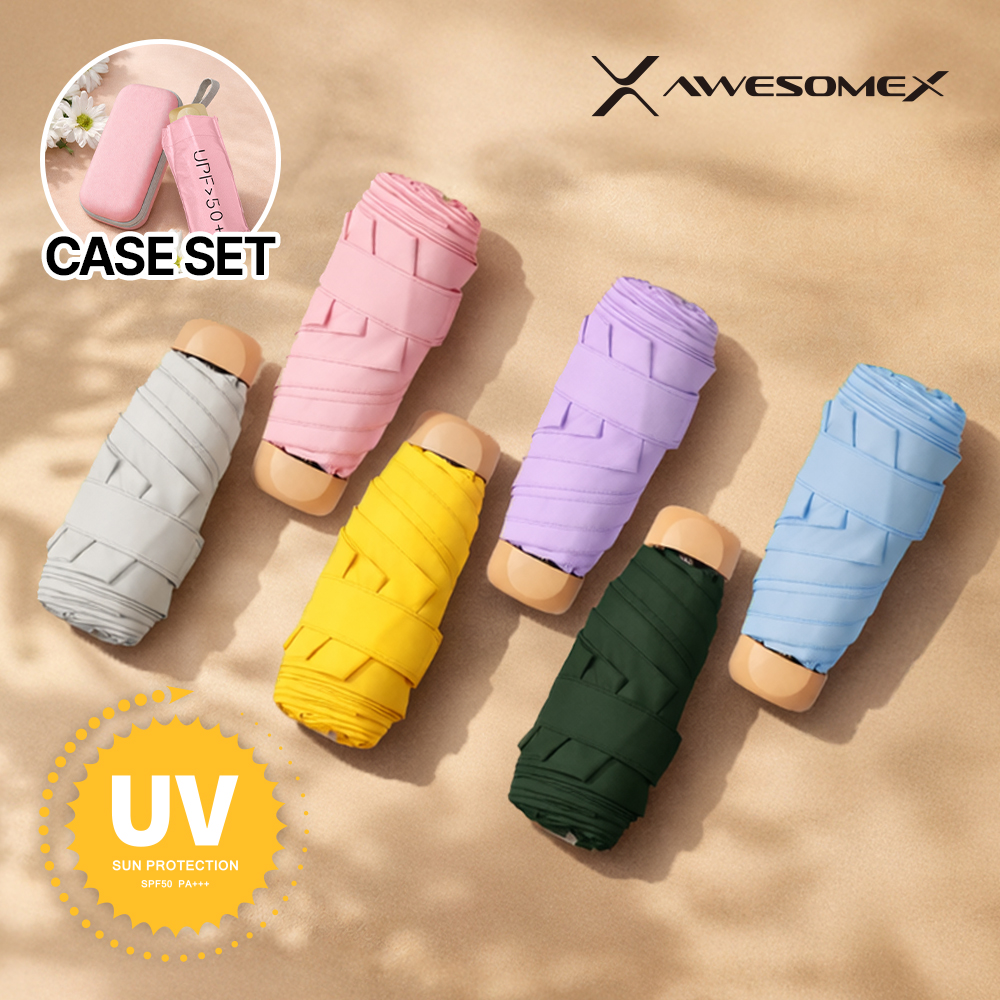 어썸엑스 UV차단 초경량 5단 암막 파스텔 미니 양우산(UPF50+) (케이스 별도 주문)