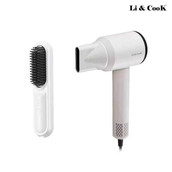 [리앤쿡] 퀵 스타일링 아이론 브러쉬+스트롱 BLDC 1600W 저소음 헤어드라이기 APPY-CB798H / LNKD-9960W