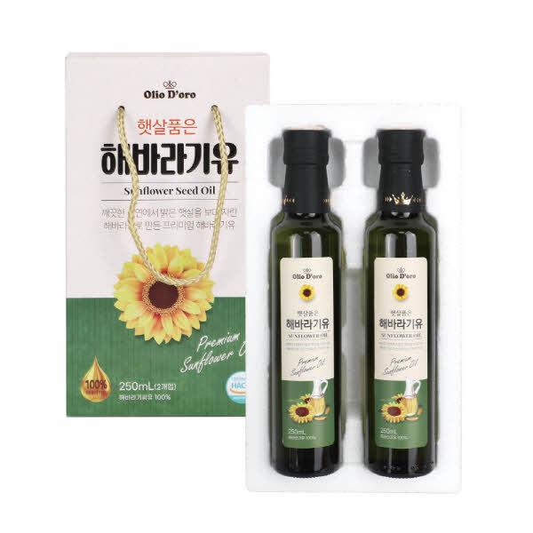웰크리 햇살품은 해바라기씨유 유리병 500ml 2p