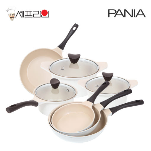 셰프라인 페니아(pania) 인덕션 IH 크림후라이팬,냄비 7세트(20+24+28+28궁+16양+20양+24양)