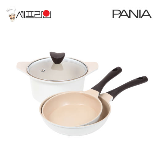 셰프라인 페니아(pania) 인덕션 IH 크림후라이팬,냄비 3종세트(20+24+18편)