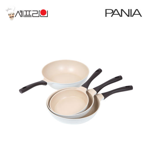 셰프라인 페니아(pania) 인덕션 IH 크림후라이팬 3종세트(20+24+28)
